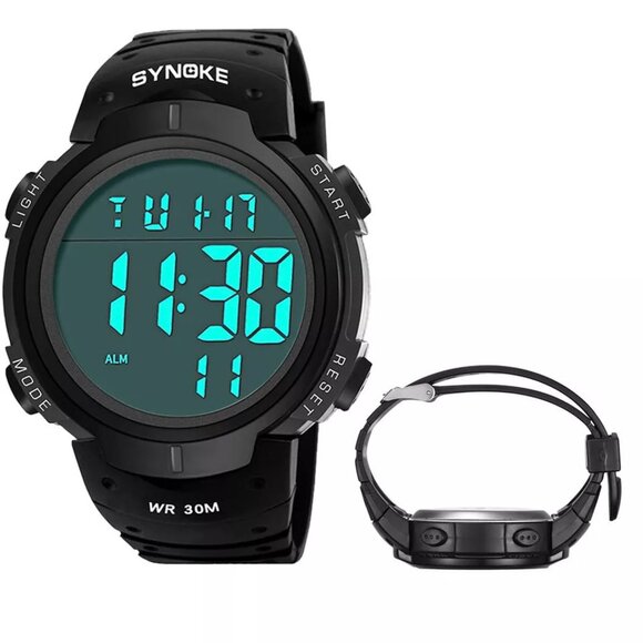 Men's Digital Sports Watches Multifunctional LED Backlight Big Number Watch Gift - Picture 9 of 16